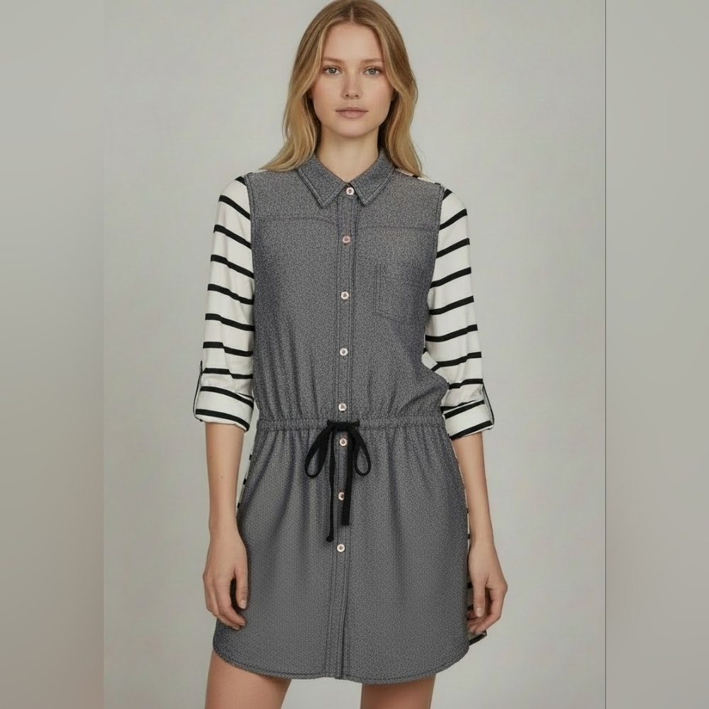 Anthropologie Postmark Tunis Top Linen Blend Striped Size S
